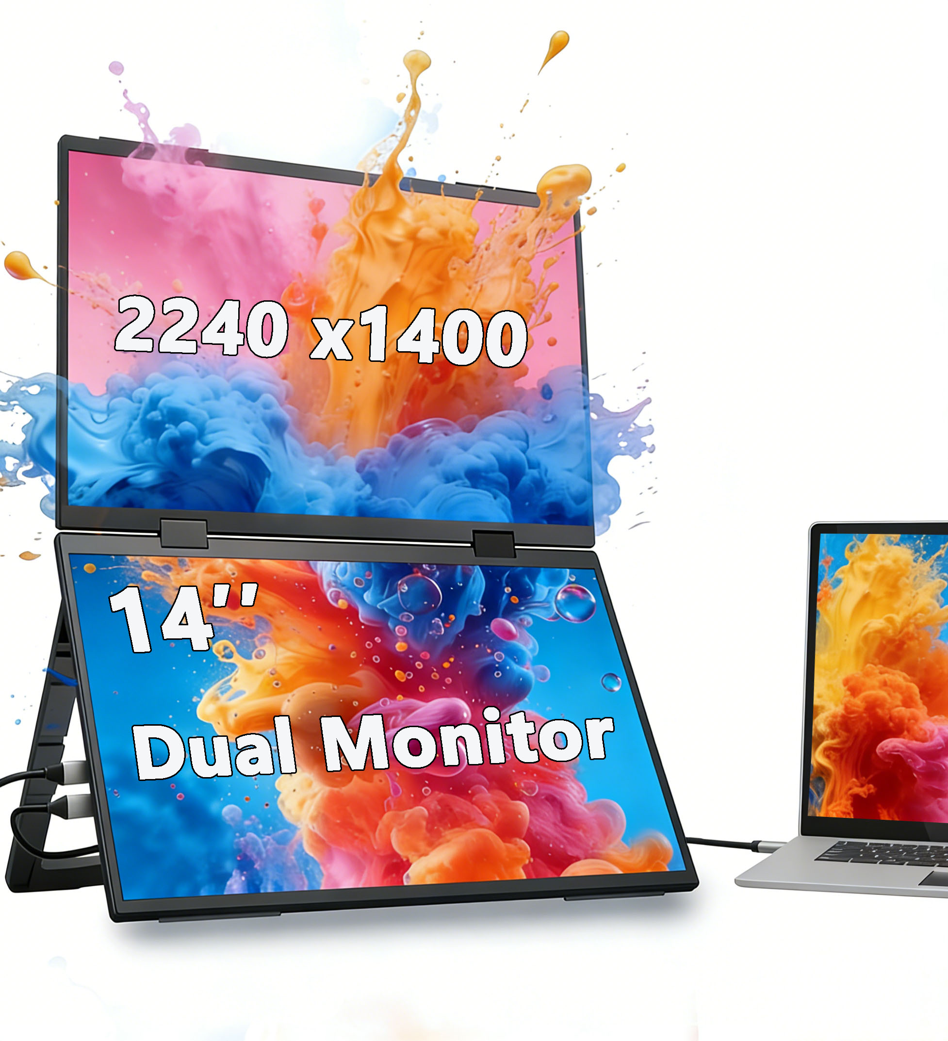 14‘’ Dual Portable Monitor Sta - đánh giá và giá Dual Monitor Desk Setup