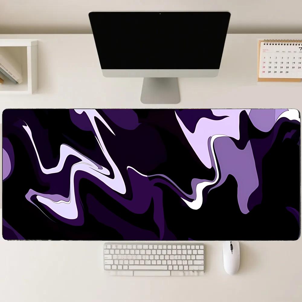 Playmat Purple Black Fluid Mou - đánh giá và giá Desk Setup Rug