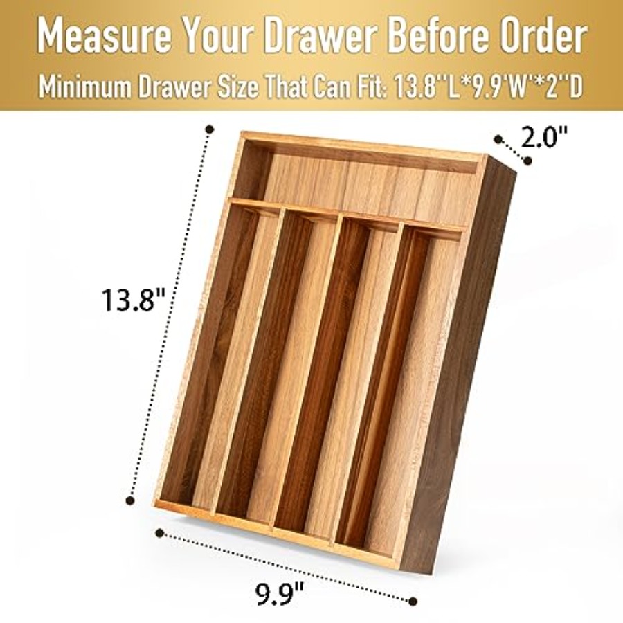 Silverware Organizer Kitchen D - đánh giá và giá Drawer Organizer Bamboo