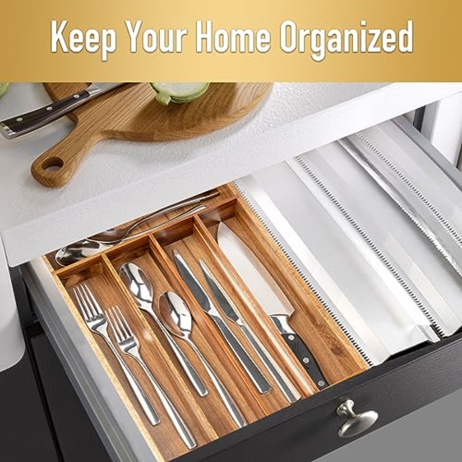Silverware Organizer Kitchen D - đánh giá và giá Drawer Organizer Bamboo